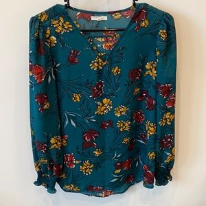 Long Sleeve Floral Print Top